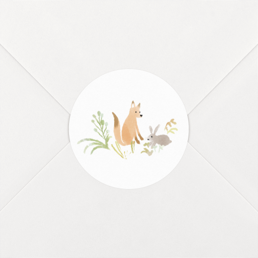 Stickers pour enveloppes naissance Couronne de la forêt blanc - Vue 1