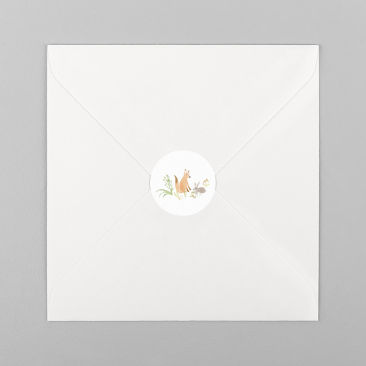 Stickers pour enveloppes naissance Couronne de la forêt blanc - Vue 2