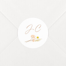 Stickers pour enveloppes mariage Pampas fleuries blanc