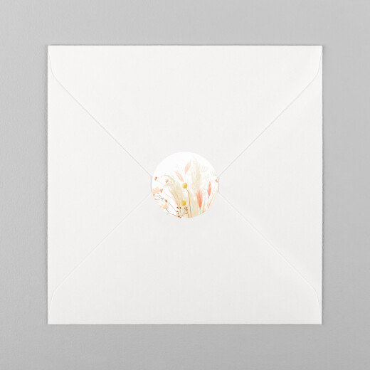 Stickers pour enveloppes mariage Pampas fleuries blanc - Vue 2