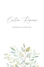 Carton réponse mariage Bouquet champêtre (portrait) vert