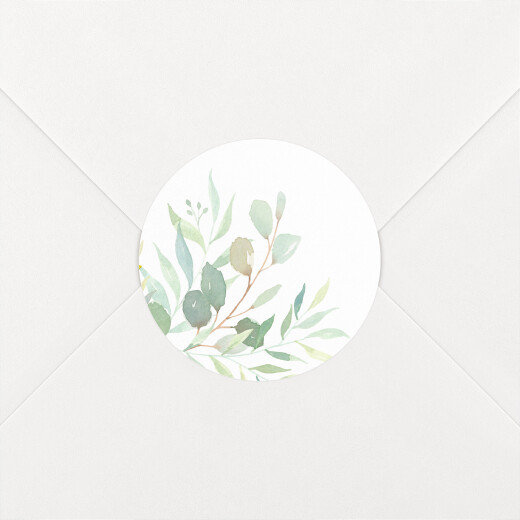 Stickers pour enveloppes mariage Bouquet champêtre vert - Vue 1