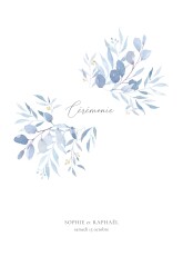 Couverture livret de messe mariage Bouquet champêtre bleu