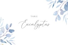 Marque-table mariage Bouquet champêtre bleu