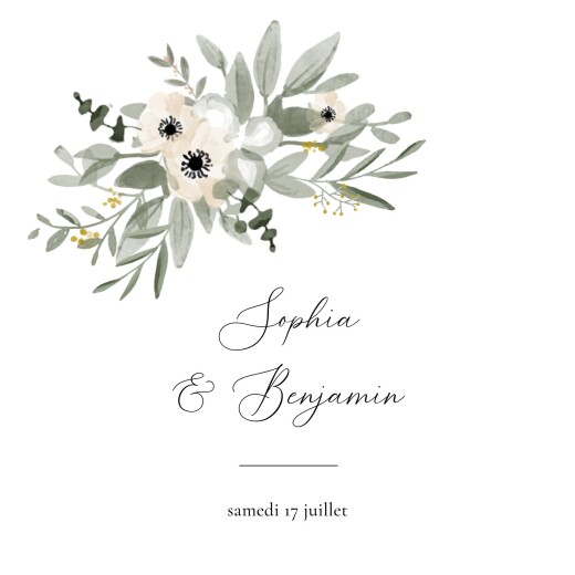 Faire-part de mariage Bouquet fleuri (4 pages) blanc - Page 1