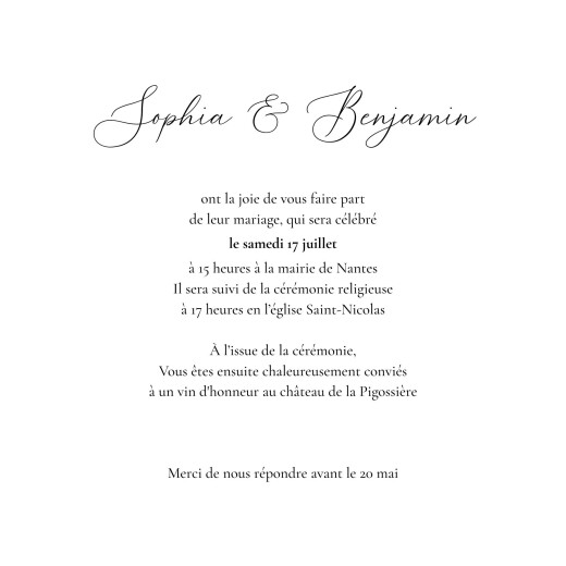 Faire-part de mariage Bouquet fleuri (4 pages) blanc - Page 3