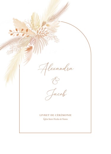 Couverture livret de messe mariage Bouquet bohème blanc - Page 1