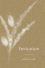 Carton d'invitation mariage Graminées (portrait) kraft