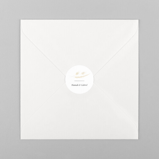 Stickers pour enveloppes mariage Graminées blanc - Vue 2