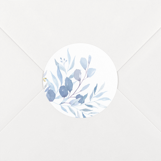 Stickers pour enveloppes baptême Bouquet champêtre bleu - Vue 1