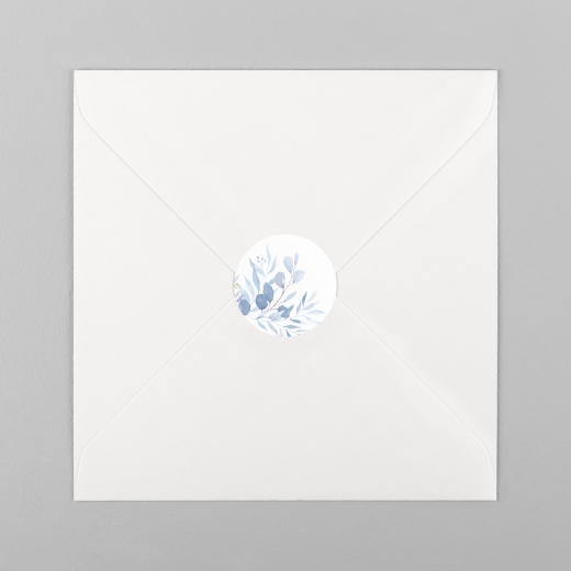 Stickers pour enveloppes baptême Bouquet champêtre bleu - Vue 2