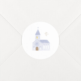 Stickers pour enveloppes baptême Symboles aquarellés bleu foncé