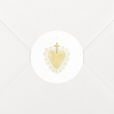 Stickers pour enveloppes baptême Symboles aquarellés jaune
