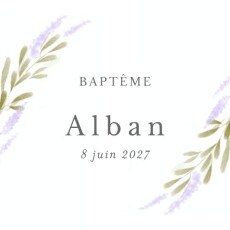 Etiquette perforée baptême Colombe champêtre lilas