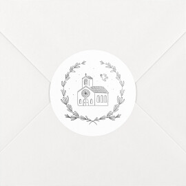 Stickers pour enveloppes baptême Première cérémonie noir