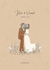 Couverture livret de messe mariage Les mariés champêtres (bouquet) beige