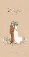 Menu de mariage Les mariés champêtre (bouquet) beige