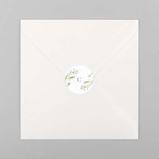 Stickers pour enveloppes baptême Doux baptême blanc - Vue 2