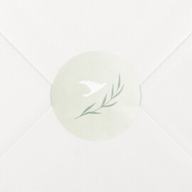 Stickers pour enveloppes baptême Doux médaillon vert