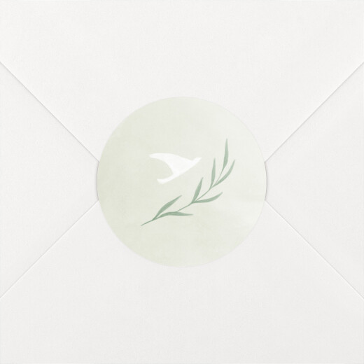 Stickers pour enveloppes baptême Doux médaillon vert - Vue 1