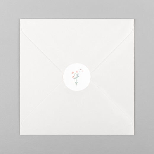 Stickers pour enveloppes baptême Couronne florale rose - Vue 2