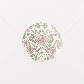 Stickers pour enveloppes naissance Élégant coquillage rose